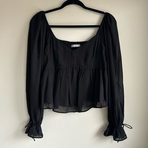 abercrombie Long-Sleeve Babydoll Puff Sleeve Top